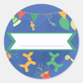 Pegatina Redonda Sticker Prénom Anniversaire Enfant 2 - 7 ans