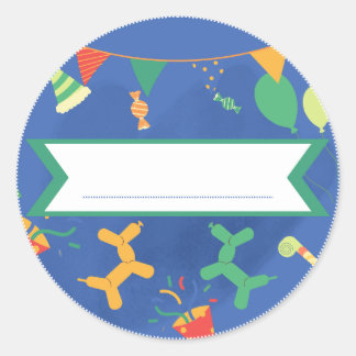 Pegatina Redonda Sticker Prénom Anniversaire Enfant 2 - 7 ans