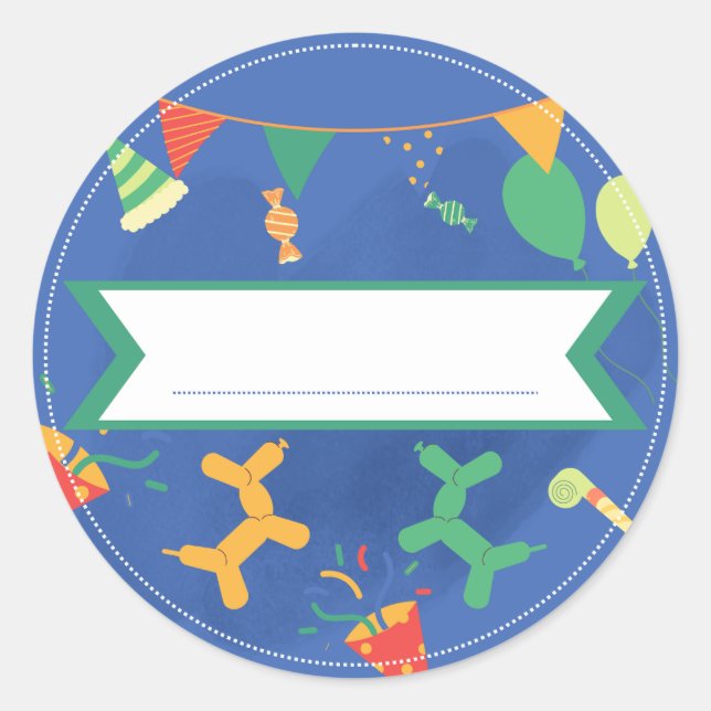 Pegatina Redonda Sticker Prénom Grand Anniversaire Enfant 2 - 7 ans (Anverso)