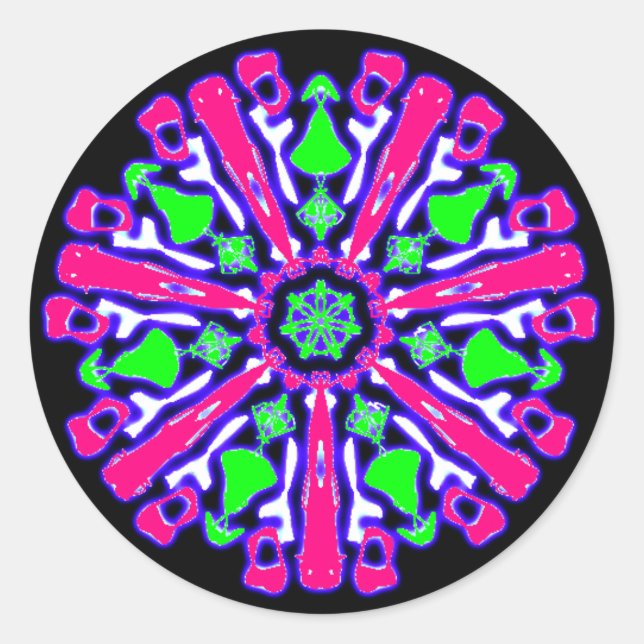 Pegatina Redonda Sticker psicodélico coloreado n°4 (Anverso)