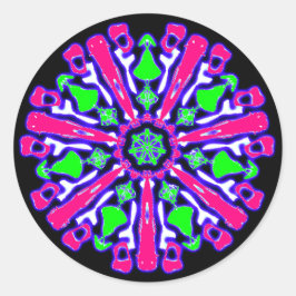 Pegatina Redonda Sticker psicodélico coloreado n°4