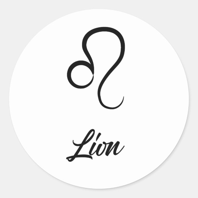 Pegatina Redonda Sticker Rond Lion - Signe du zodiaque (Anverso)
