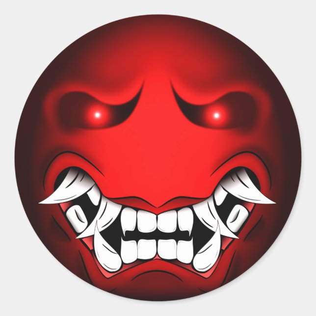 Pegatina Redonda Sticker Rond Samouraïmoji (Anverso)