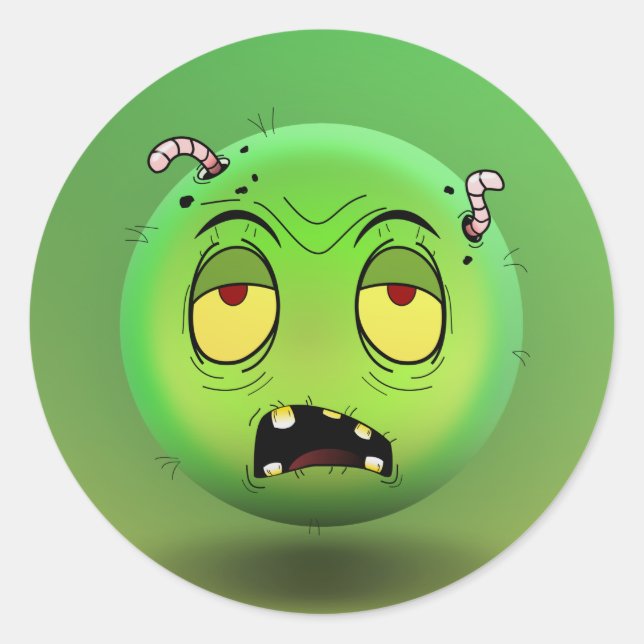 Pegatina Redonda Sticker Rond Zombiemoji (Anverso)