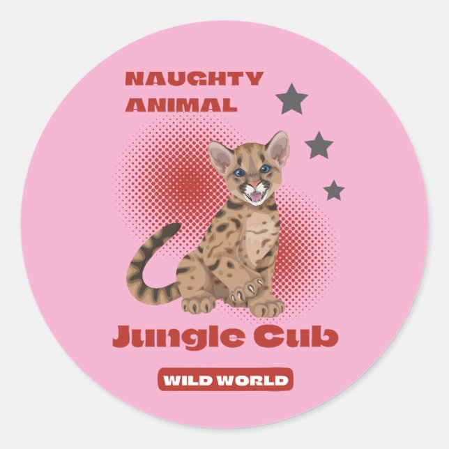 Pegatina Redonda sticker spotted animal (Anverso)