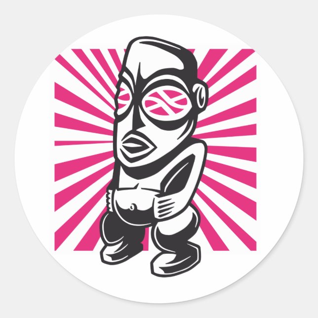 Pegatina Redonda Sticker Tribal Chapa (Anverso)