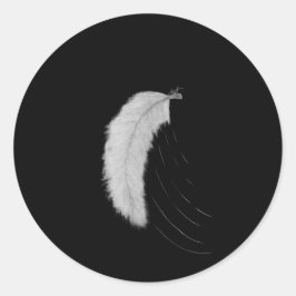 Pegatina Redonda Sticker with feather