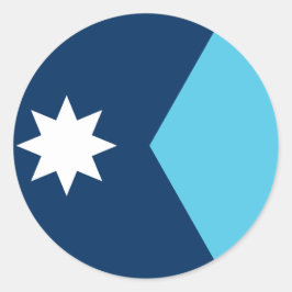 Pegatina Redonda Sticker with Flag of Minnesota, USA