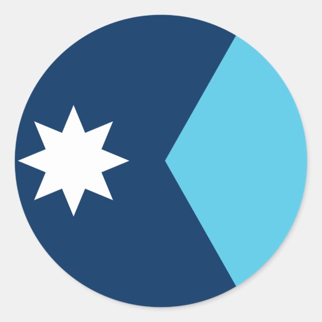 Pegatina Redonda Sticker with Flag of Minnesota, USA (Anverso)