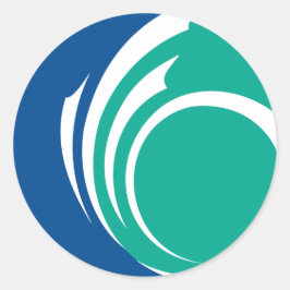 Pegatina Redonda Sticker with Flag of Ottawa, Canada