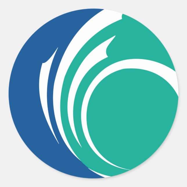 Pegatina Redonda Sticker with Flag of Ottawa, Canada (Anverso)