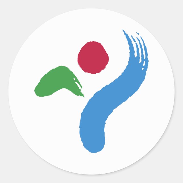 Pegatina Redonda Sticker with Flag of Seoul, South Korea (Anverso)