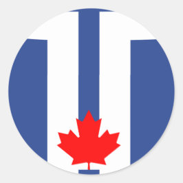 Pegatina Redonda Sticker with Flag of Toronto, Canada