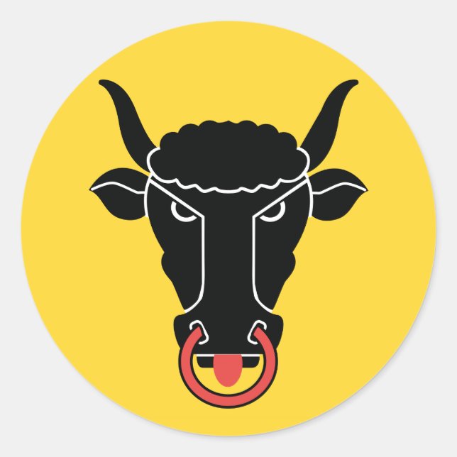 Pegatina Redonda Sticker with Flag of Uri, Switzerland (Anverso)