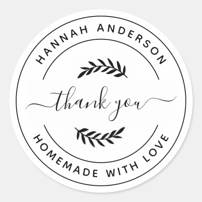 Pegatina Redonda StickerCrea tu propia casa con amor gracias (Anverso)