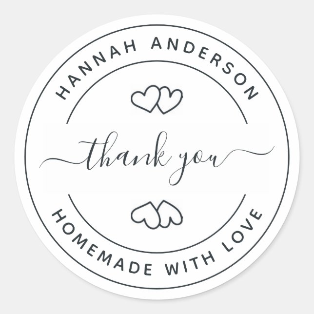 Pegatina Redonda StickerCrea tu propia casa con amor gracias (Anverso)