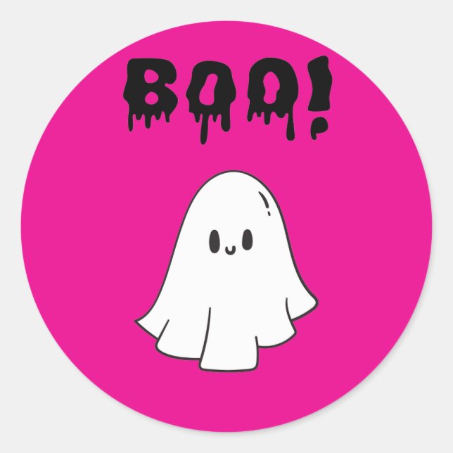 Pegatina Redonda Stickers Boo halloween party  (Anverso)