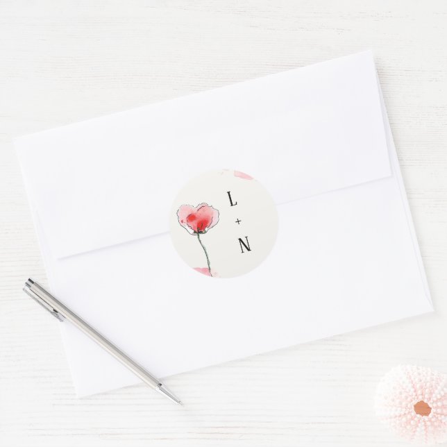 Pegatina Redonda Stickers "Coquelicots" (Sobre)