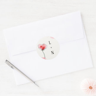 Pegatina Redonda Stickers "Coquelicots"