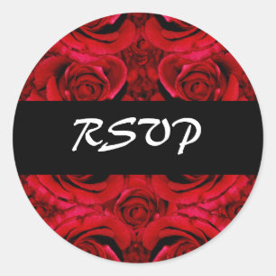 Pegatina Redonda stickers de boda RSVP - personalizar
