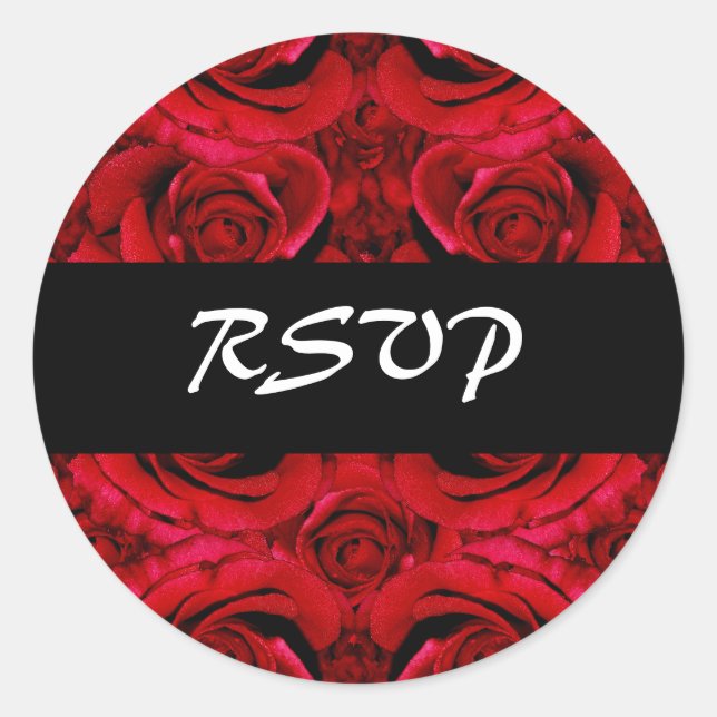 Pegatina Redonda stickers de boda RSVP - personalizar (Anverso)