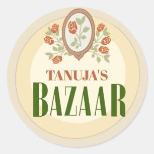 Pegatina Redonda Stickers de Mendhi Personalizados   Stickers para 