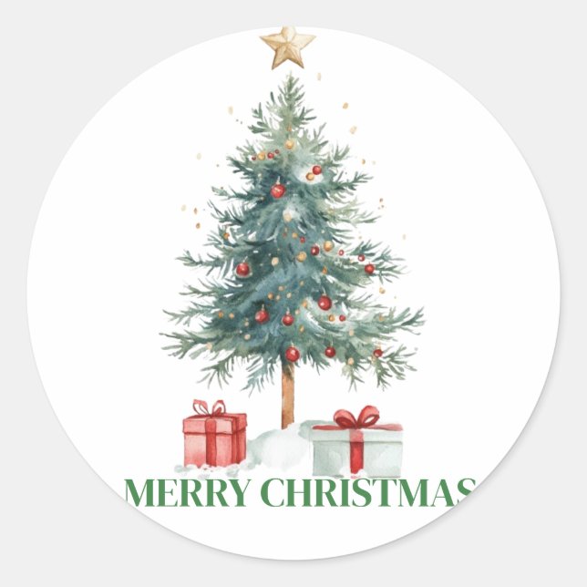 Pegatina Redonda stickers de Navidad (Anverso)