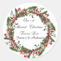 stickers de Navidades casados de primera clase per