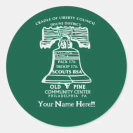 Pegatina Redonda Stickers -Forest Green (Personalized)