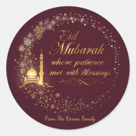 Pegatina Redonda Stickers personalizados de Eid Mubarak Stickers mu