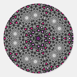 Pegatina Redonda Stickers psicodélico caleidoscopio