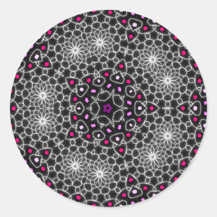 Pegatina Redonda Stickers psicodélico caleidoscopio