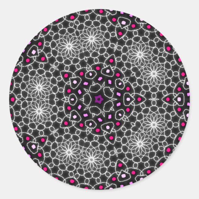 Pegatina Redonda Stickers psicodélico caleidoscopio (Anverso)