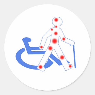 Pegatina Redonda Stickers Ronde Handicap invisible / Visible