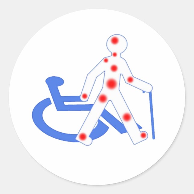 Pegatina Redonda Stickers Ronde Handicap invisible / Visible  (Anverso)