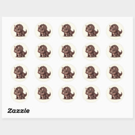 Pegatina Redonda Stickers Triceratops - Kammli Friends Collection