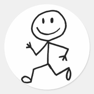 Pegatina Redonda Stickman Runner