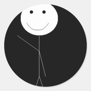 Pegatina Redonda Stickman Waving