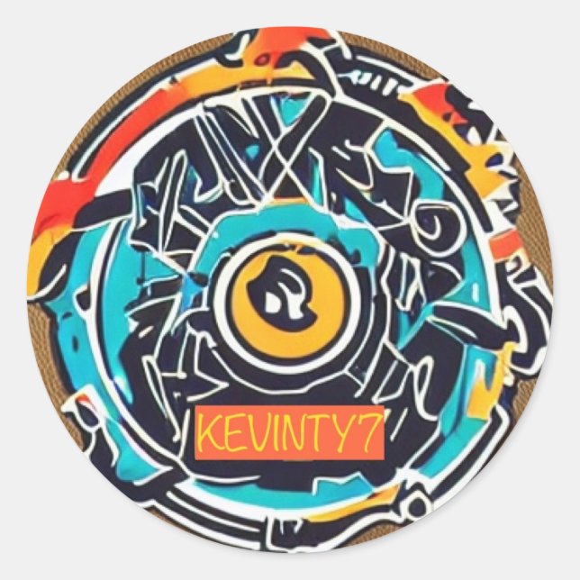 Pegatina Redonda Sticky Kevinty7 (Anverso)