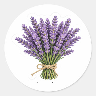 Pegatina Redonda Stiker Lavanda