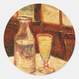 Pegatina Redonda Still Life with Absinthe by Vincent van Gogh