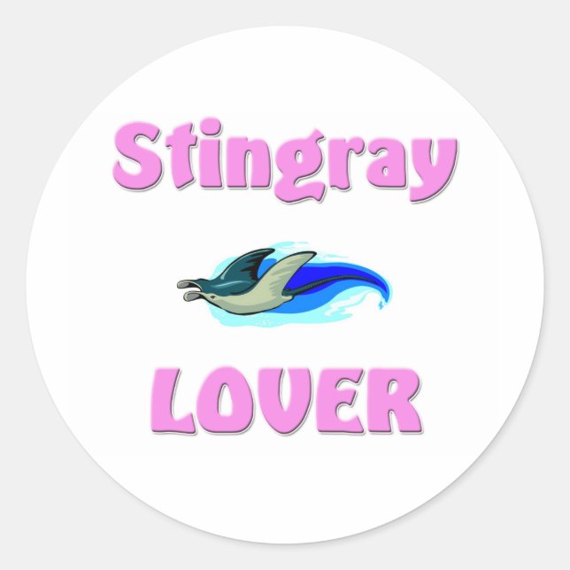 Pegatina Redonda Stingray Lover (Anverso)