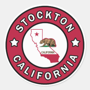 Pegatina Redonda Stockton California
