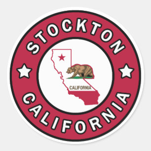 Pegatina Redonda Stockton California
