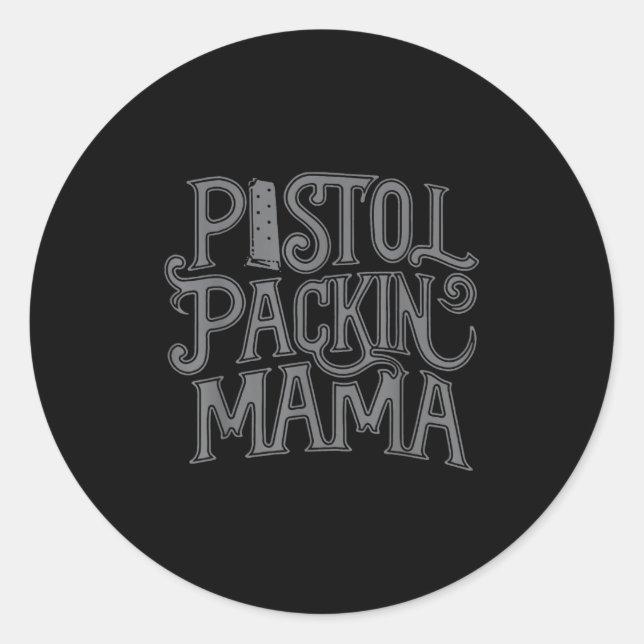 Pegatina Redonda Stol Packin Mama  (Anverso)