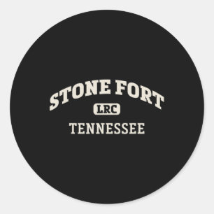 Pegatina Redonda Stone Fort College Style Rock Climbing Area Design