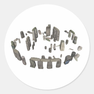 Pegatina Redonda Stonehenge: Modelo 3D:
