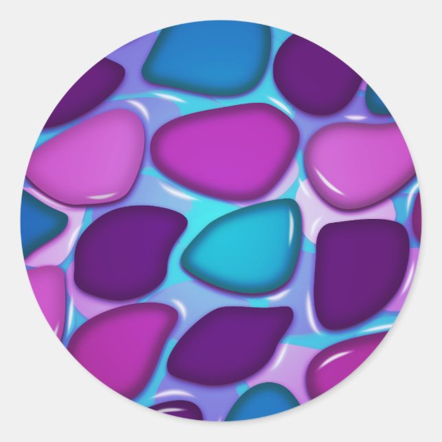 Pegatina Redonda Stones de río (Anverso)