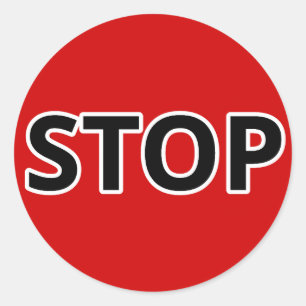 Pegatina Redonda Stop