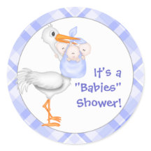 Stork & Triplet Boys Baby Shower